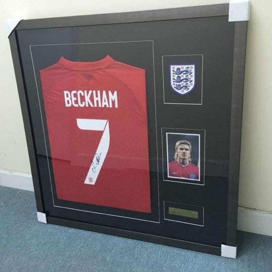 Black wooden shirt frame custom with iron plate, football star photo