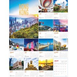 H99-48 Hong Kong travel desk Calendar 13 Sheets (Hong Kong Landmarks)
