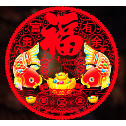 3040 Chinese New Year Tonghua Static Window Sticker-Good Luck