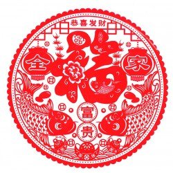 賀年通花靜電窗貼-恭喜發財