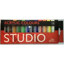 Phoenix Colours Studio 塑膠彩繪畫套裝12色 PA1212 Acrylic Colour Set