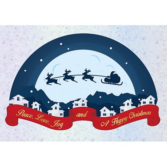 Christmas Card Peace love joy and a Happy Christmas 0748-CN-32