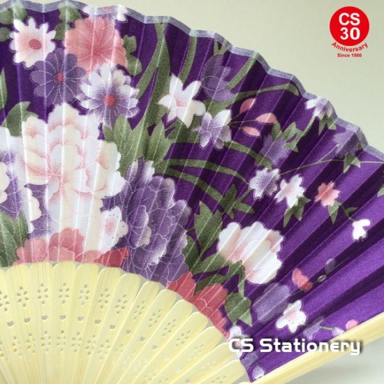 Purple flower silk  fans