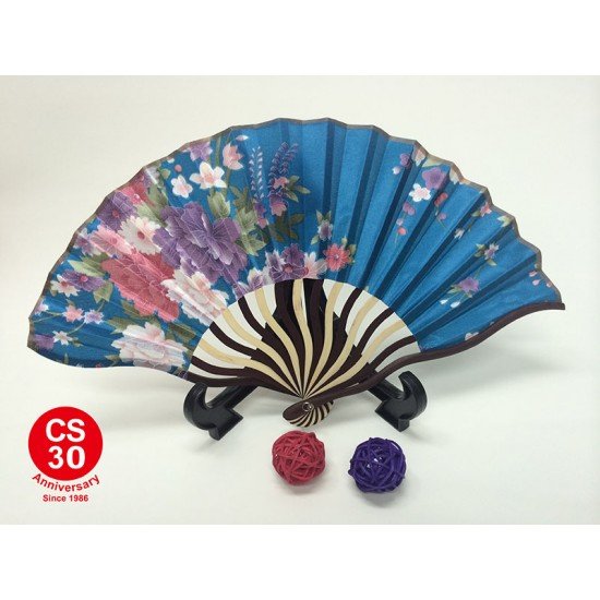 Traditional Blue Bamboo fans