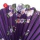 紫色國畫絹布扇