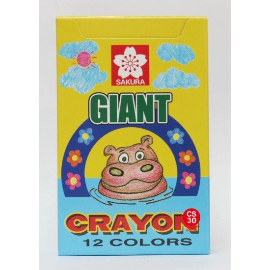 櫻花牌粗蠟筆 12色紙盒裝 SAKURA Giant Crayon