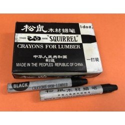 Squirrel crayons for lumber 松鼠木材蜡筆 懷舊黑色蠟筆  