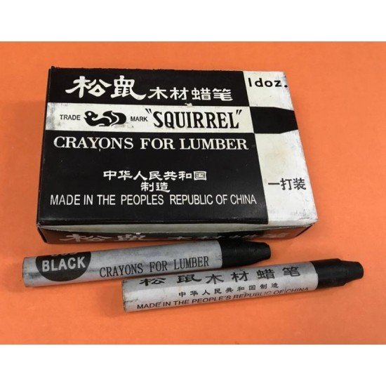 Squirrel crayons for lumber in black color traditional  (one dozen)