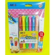 AMOS  Finger Play- Colorix Silky Twisters  (3 in 1) 6  colors