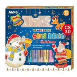 AMOS SD10P10-CH GLASS DECO SUN DECO CHRISTMAS 玻璃彩繪聖誕掛牌