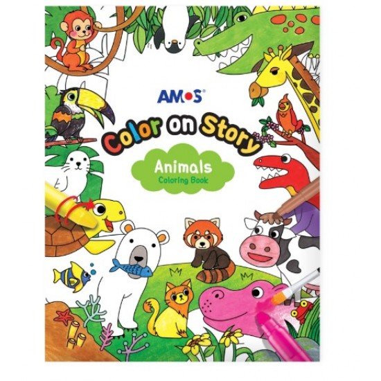 Amos 一套4 本故事書 加顏色簿 填色本