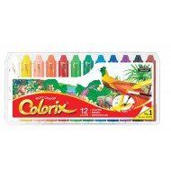 Amos無毒水蠟筆12色 colorix粗身蠟筆 ( 絲滑旋轉 三合一旋轉蠟筆，集水筆、粉筆、蠟筆)