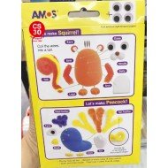 AMOS Wind-Up Clay Squirr and peacock Clay 4 colors set (18g x 4)