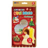 AMOS SD10P6-CH Glass Deco SUN DECO Christmas 玻璃彩繪 6色玻璃彩繪套裝 連6個細掛牌 (聖誕) 聖誕吊飾