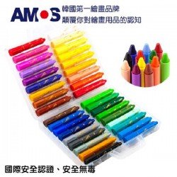 AMOS ~ Silky Rotary 3 in 1 Crayon, Pastel, Watercolor Color Pen (36 Colors)  Made in Korea 
