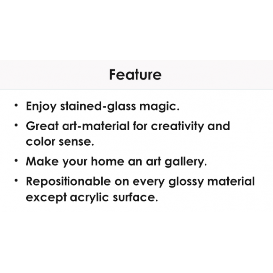 AMOS Glass Deco GD10P12R glass painting (10 color pigments + 1 black and 1 gold) glass painting, drawing paper with 3 transparencies, paste pen and manual