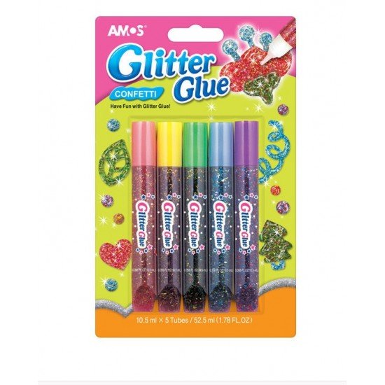 Amos Glitter Glue 閃粉膠水套裝 5色