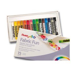 Pentel 布用油粉彩 15色 染布粉彩 Fabric Fun Pastel Dye Sticks 15 Colour PTS-15 
