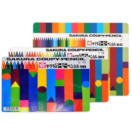 SAKURA COUPY-PENCIL 24 colors crayon (Erasable crayons in Iron box)