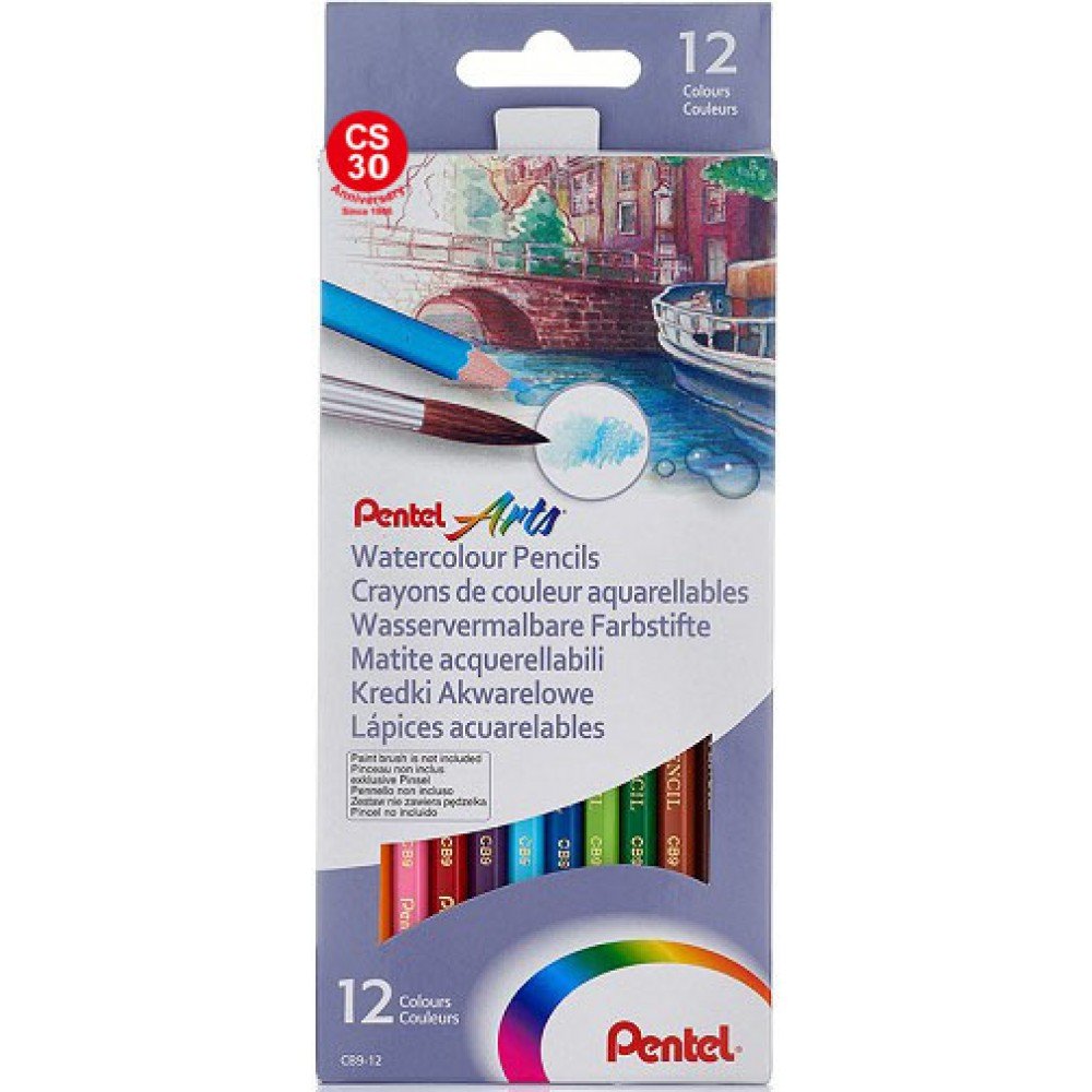 Pentel 水溶性木顏色筆 9色 CB9-12 (watersoluble colour Pencil)