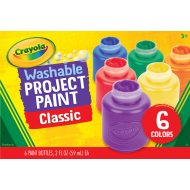 Crayola washable project paint classic (fingerpaint) 6 color