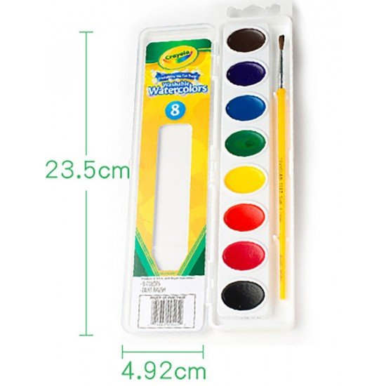 Crayola 8色水彩調色板 連畫筆 套裝 (安全/可水洗) washable watercolors