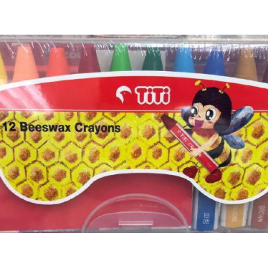 TiTi BW-12PP 三角型蠟筆 12色 Beewax crayons