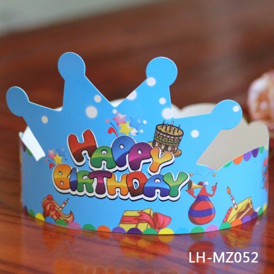 BLUE Crown birthday hat (10pcs)