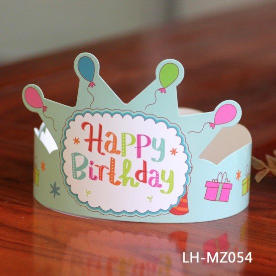 Green Crown birthday hat (10pcs)