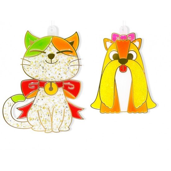 韓國AMOS 玻璃彩繪組連12細吊飾 狗和貓盒裝 SD10P10-DC Glass Deco Sun Deco 10色10.5ml Dog & Cat 韓國AMOS 玻璃彩繪組連12細吊飾 狗和貓盒裝 SD10P10-DC Glass Deco Sun Deco 10色10.5ml Dog & Cat
