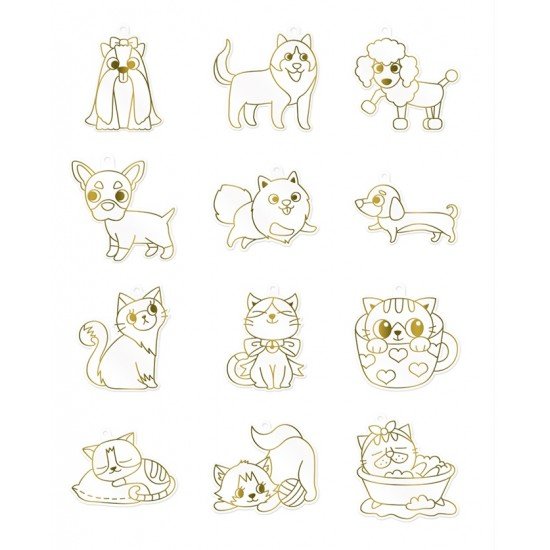 韓國AMOS 玻璃彩繪組連12細吊飾 狗和貓盒裝 SD10P10-DC Glass Deco Sun Deco 10色10.5ml Dog & Cat 韓國AMOS 玻璃彩繪組連12細吊飾 狗和貓盒裝 SD10P10-DC Glass Deco Sun Deco 10色10.5ml Dog & Cat