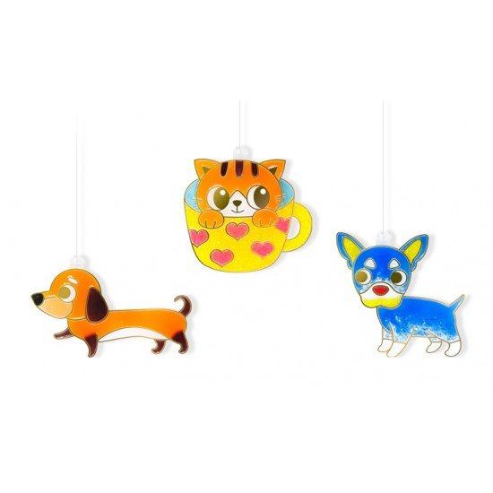 韓國AMOS 玻璃彩繪組連12細吊飾 狗和貓盒裝 SD10P10-DC Glass Deco Sun Deco 10色10.5ml Dog & Cat 韓國AMOS 玻璃彩繪組連12細吊飾 狗和貓盒裝 SD10P10-DC Glass Deco Sun Deco 10色10.5ml Dog & Cat