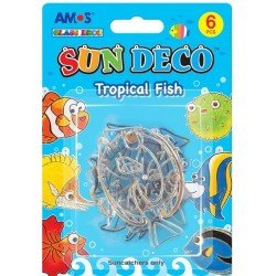 韓國AMOS玻璃蠟筆亞加力吊飾 壓克力模型版(小)熱帶魚 六款組合 SCS6-TFT Glass Deco SUN DECO Tropical Fish