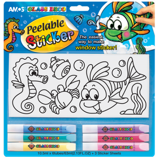 韓國AMOS GLASS DECO Sun Deco 可撕玻璃貼 Fish (熱帶魚) 玻璃貼 DIY PS10B6-D1 Peelable Sticker (DIY玻璃彩繪筆) 韓國AMOS GLASS DECO Sun Deco 可撕玻璃貼 Fish (熱帶魚) 玻璃貼 DIY PS10B6-D1 Peelable Sticker (DIY玻璃彩繪筆)