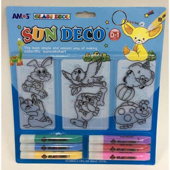 韓國AMOS Glass Deco Sun Deco SD10B6-D1 玻璃彩繪 6色10.5ml 玻璃彩繪 連 6個吊飾 (隨機) 韓國AMOS Glass Deco Sun Deco SD10B6-D1 玻璃彩繪 6色10.5ml 玻璃彩繪 連 6個吊飾 (隨機)