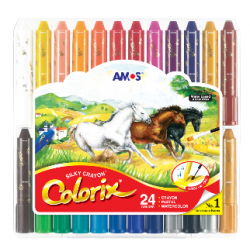 韓國AMOS Silky Crayon Colorix CRX5PC24 3合1 神奇蠟筆加粉彩加水彩 (安全無毒蠟筆) – 24色