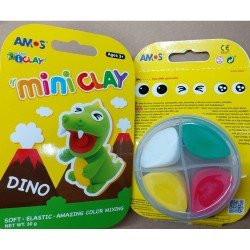 AMOS mini iCLAY® 30g, 6 optional - DINO IC30-D (little dinosaur clay)