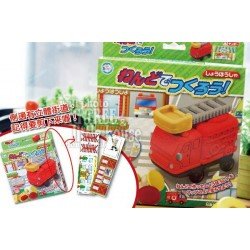 GINCHO 日本銀鳥無毒小麥黏土-消防車3色組(附模具) DIY 禮物 手工玩具 A-NDFTF