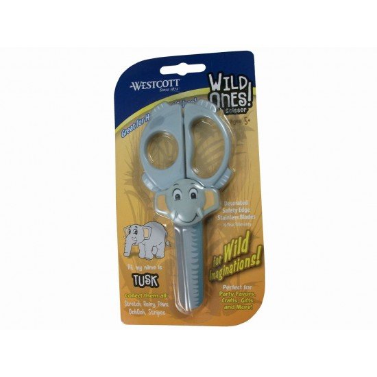 Westcott Wild Ones TUSK Elephant Kids Safety Scissors, 5"