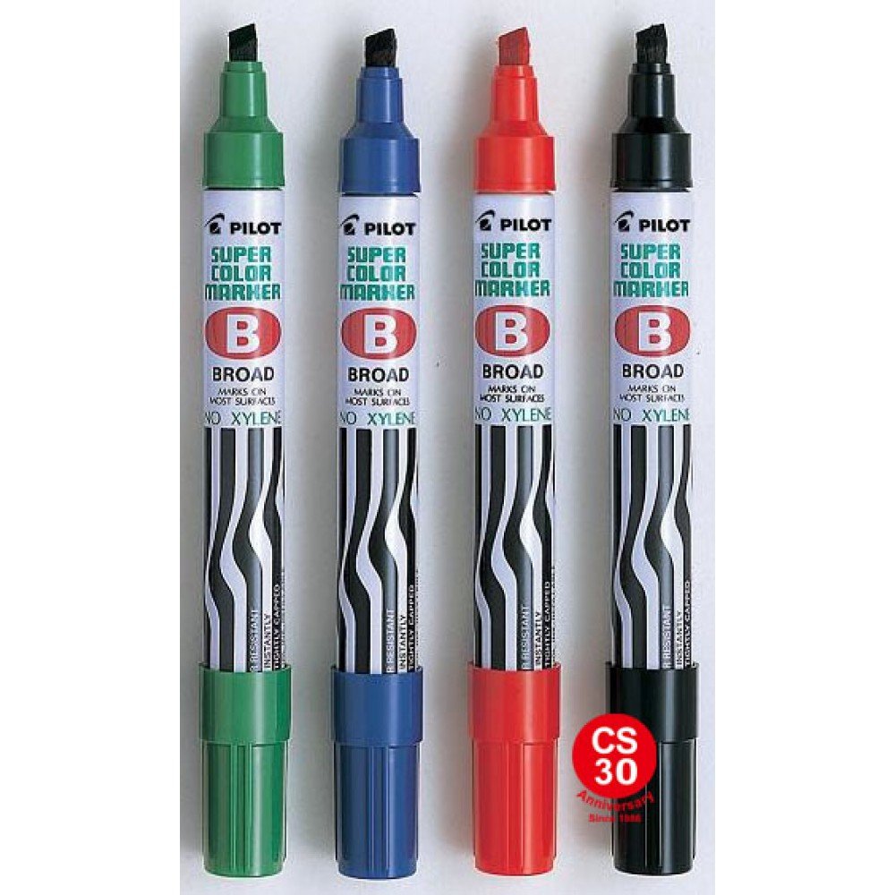 PILOT SUPER COLOR MARKER (BROAD) Black , red, blue