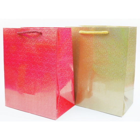 Gold Red Laser Paper Bag 7"x 3 3/4inch x 9"