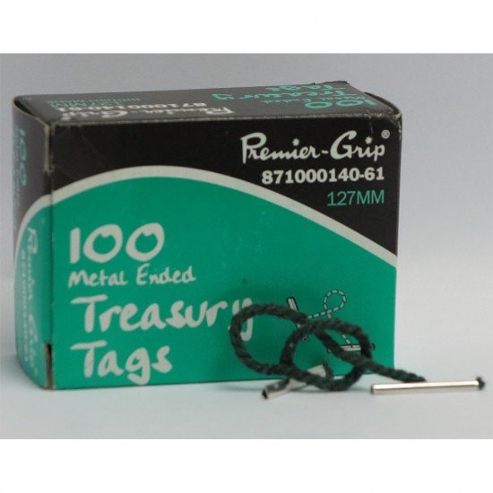 PREMIER GRIP 5"(127MM) 綠色快勞繩 Treasury Tags 100條/盒 