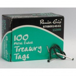 Treasury Tags PREMIER GRIP  4"(102MM)  File String (100pcs)