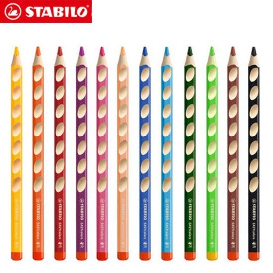 Stabilo EASYcolors L Handers 12色 德國鵝仔牌 洞洞筆 人體工學左手幼兒專用木顏色筆 