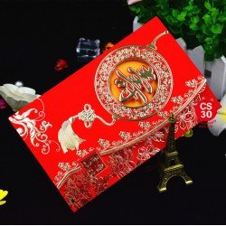 Chinese Birthday Card in red color CS208