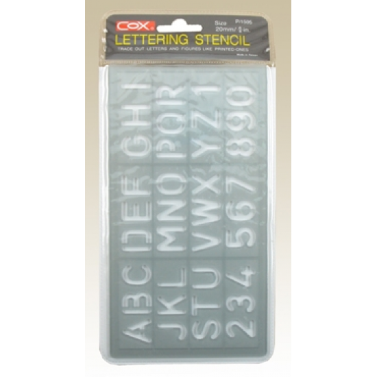 COX P1600 字母數字尺 30mm Lettering Stencil