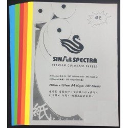 SINAR SPECTRA 80Gsm 彩色A4紙 PREMIUM COLOURED PAPERS (雜色～檸檬黃、深橙、大紅、深綠、深藍)
