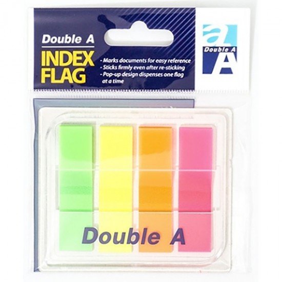 Double A fluorescent Index Flag sticky notes (44mm x 12mm) 