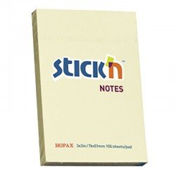 HOPAX STICK’N-21006 Notice Sticker – Yellow Post-it Notes (2 x 3 inches)