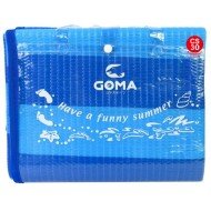 GOMA 單人沙灘蓆連氣枕 (尼龍布包邊-藍色)